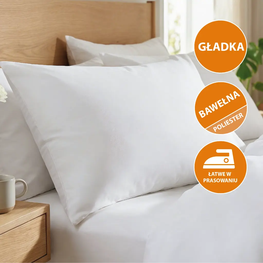 Poszewki hotelowe Santa Cruz - adamaszek, gładkie (50/70 cm + 15 cm)