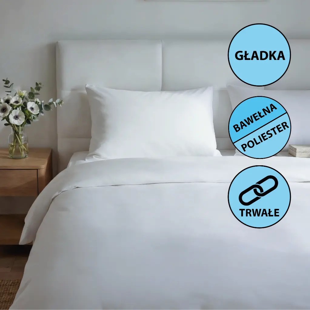 Poszwy hotelowe Endura- gładkie (140/200 cm + 30 cm)