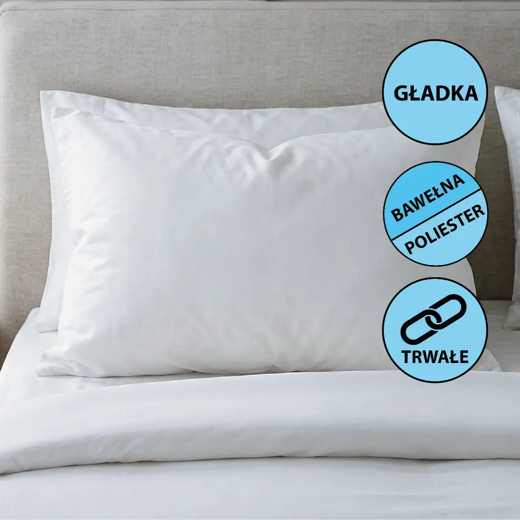 Poszewki hotelowe Montana MVS - płótno, gładkie (50/70 cm + 15 cm)